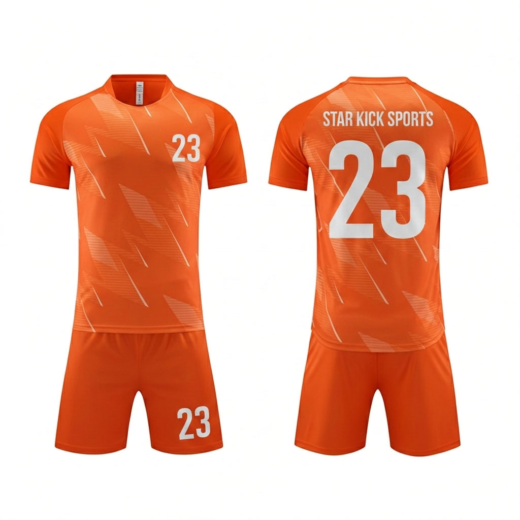 custom pro football kit vibrant orange strike | micro interlock jersey & shorts set | adult & youth sizes custom pro football kit vibrant orange strike | micro interlock jersey & shorts set | adult & youth sizes