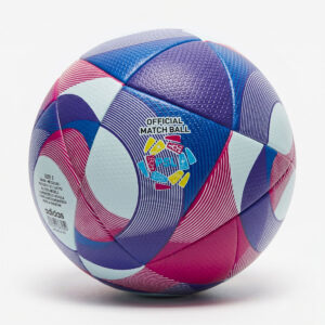 premium geometric pro official match ball | micro textured thermal bonded football size 5 | purple & pink